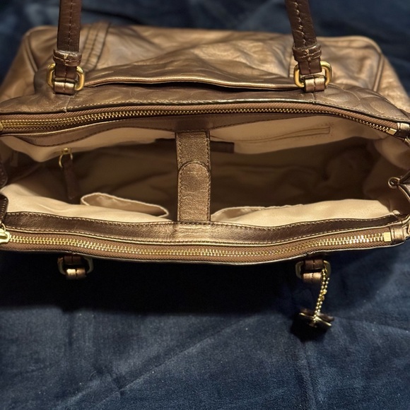 COACH F24607 PEYTON OP ART EMBOSSED DOUBLE ZIP CARRYALL HANDBAG - Picture 9 of 16